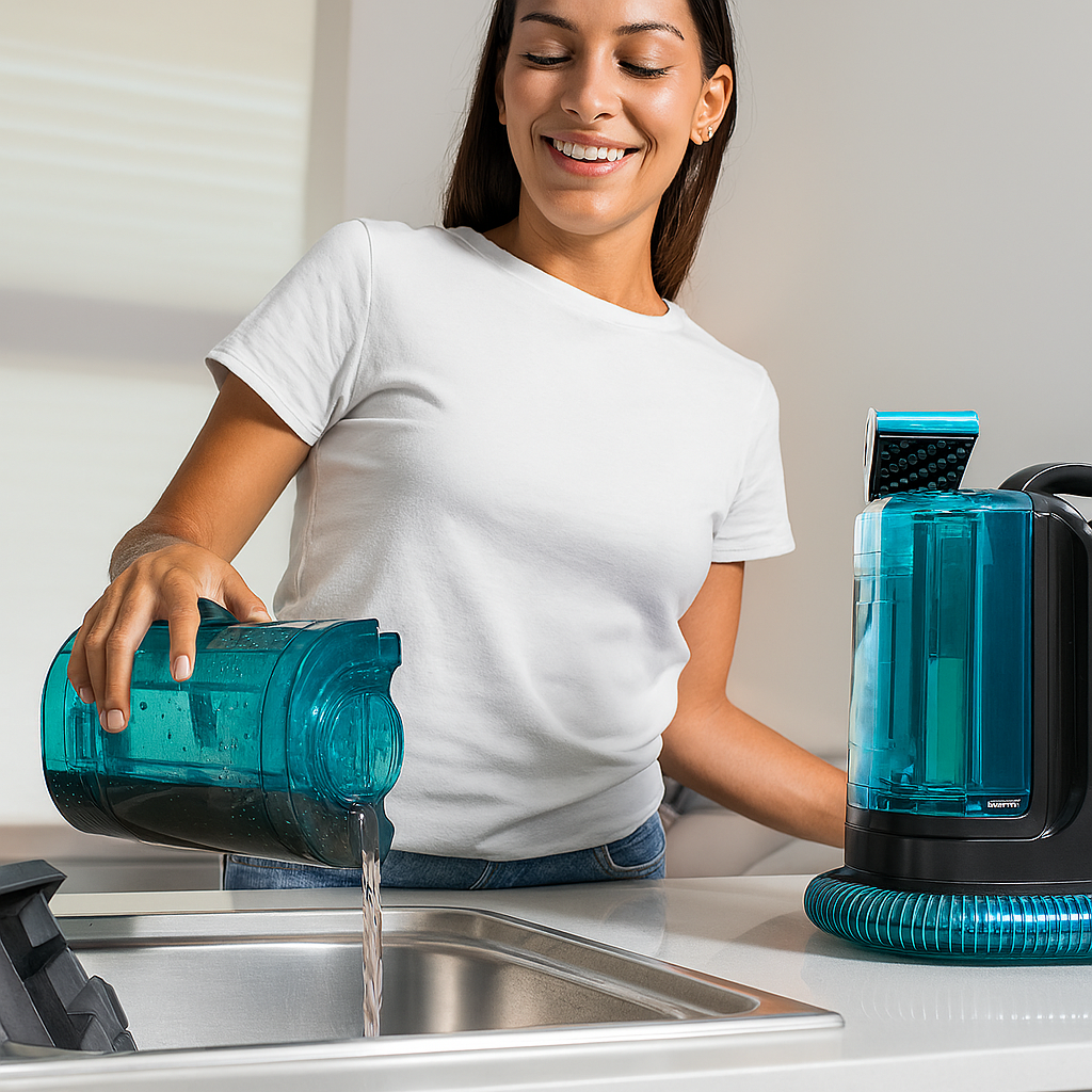 Clean Infinity Limpia tapicerías y líquidos, Pulverizador de agua y accesorio para ventanas.