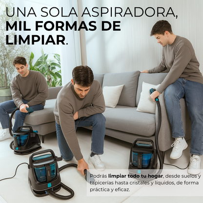 Clean Infinity Limpia tapicerías y líquidos, Pulverizador de agua y accesorio para ventanas.