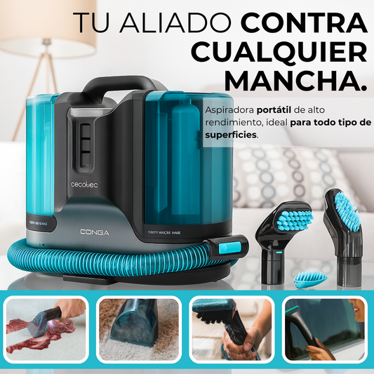 Clean Infinity Limpia tapicerías y líquidos, Pulverizador de agua y accesorio para ventanas.
